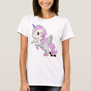 Easter Eenhoorn Pegasus Chocolade Ei Poep T-shirt