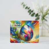 Easter Egg abstracte levendige kleurenstroom - Feestdagenkaart (Staand voorkant)