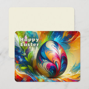 Easter Egg abstracte levendige kleurenstroom - Feestdagenkaart