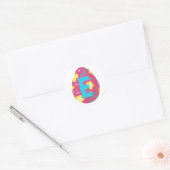 Easter Egg Alphabet Letter E Name Initiaal Team Ronde Sticker (Envelop)