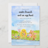  Easter Egg Brunch Chick Easter Bunny Party Kaart (Voorkant)