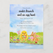  Easter Egg Brunch Chick Easter Bunny Party Uitnodiging Briefkaart (Voorkant)