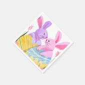 Easter Egg Bunnies | Pastel Watercolor Servet (Hoek)