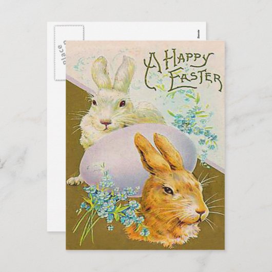  Easter Egg Bunny Easter Kaart (Voorkant / Achterkant)