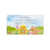  Easter Egg Chick Easter Bunny Party Etiket (Voorkant)