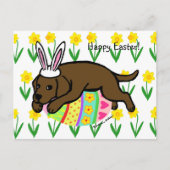 Easter Egg Chocolate Labrador Cartoon Feestdagenkaart (Voorkant)