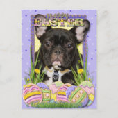 Easter Egg Cookies - French Bulldog Feestdagenkaart (Voorkant)