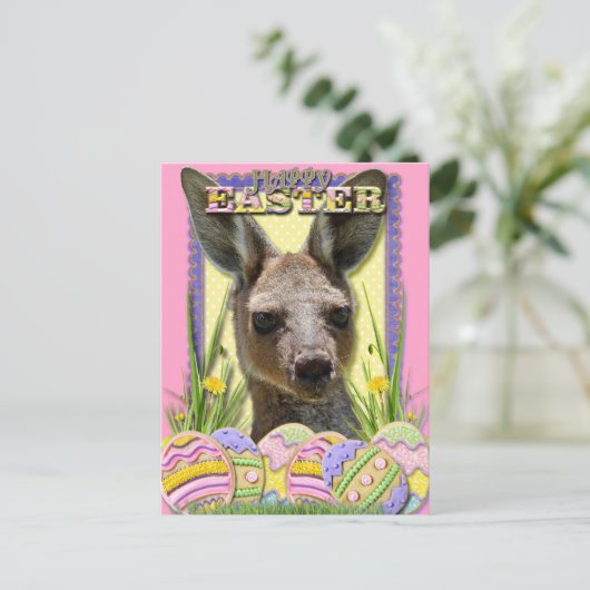 Easter Egg Cookies - Kangaroo Feestdagenkaart (Staand voorkant)