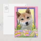 Easter Egg Cookies - Shiba Inu Feestdagenkaart (Voorkant / Achterkant)