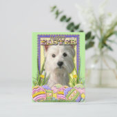 Easter Egg Cookies - West Highland Terrier Feestdagenkaart (Staand voorkant)