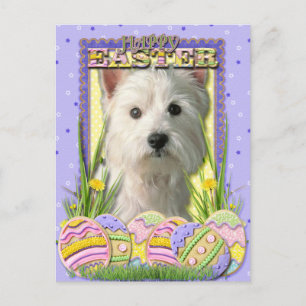 Easter Egg Cookies - West Highland Terrier Feestdagenkaart