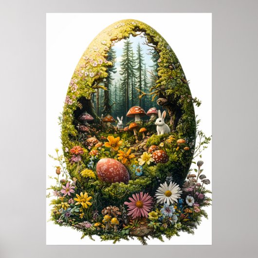Easter Egg Forest Fantasy Natuur Muurkunst Poster (Voorkant)