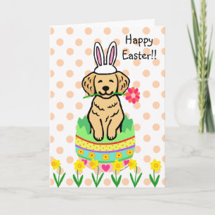 Easter Egg Golden Retriever Cartoon Feestdagen Kaart