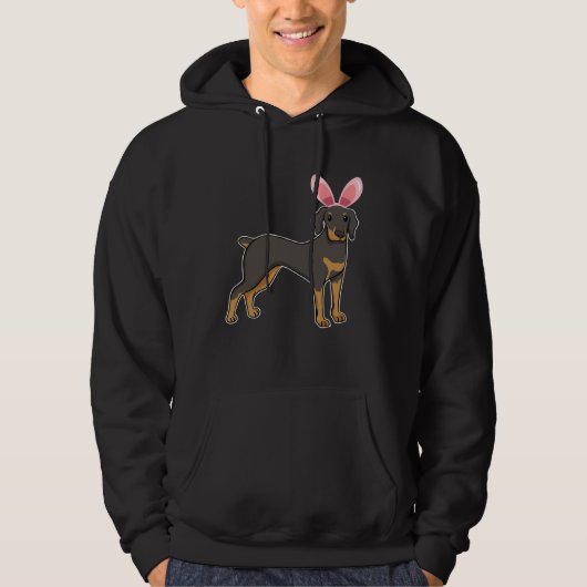 Easter Egg Hunt Bunny Ear Doberman Easter Day 2023 Hoodie (Voorkant)