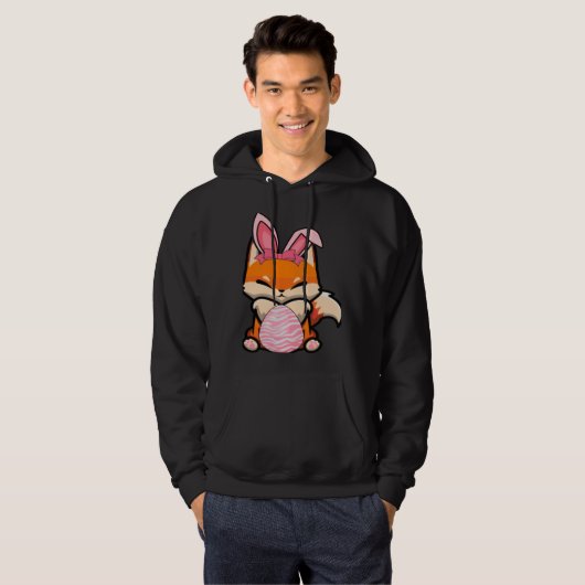 Easter Egg Hunt Bunny Ear Fox Easter Day 2023 Hoodie (Voorkant volledig)