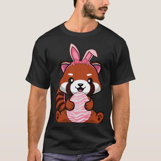 Easter Egg Hunt Bunny Ear Red Panda Easter Day 202 T-shirt (Voorkant)