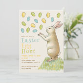 Easter Egg Hunt Bunny Schattige Konijn Kaart (Staand voorkant)