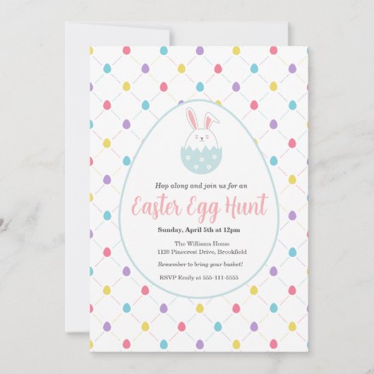 Easter Egg Hunt Customizable Invitation Kaart (Voorkant)
