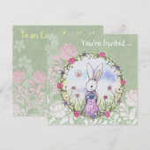 Easter Egg Hunt Easter Bunny Uitnodigt Kaart (Voorkant / Achterkant)