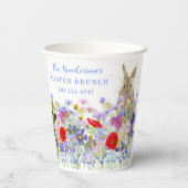 Easter Egg Hunt en Brunch Bunny Floral Papieren Bekers (Achterkant)