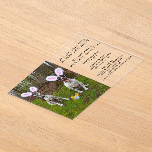 Easter Egg Hunt en Feesthonden Pasen Acryl Uitnodigingen (Laagn)