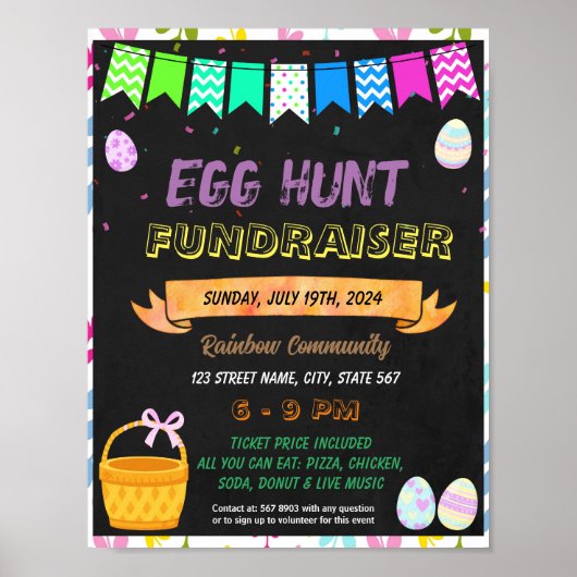 Easter Egg Hunt Fundraiser School evenement sjablo Poster (Voorkant)