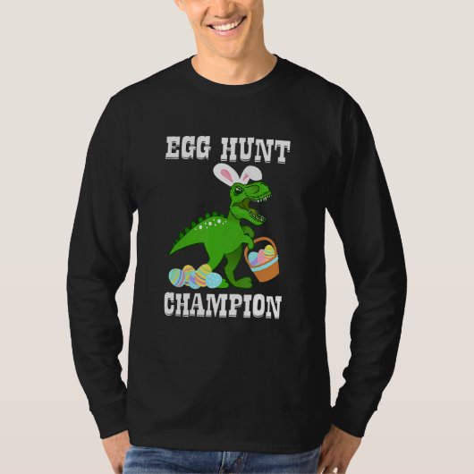 Easter Egg Hunt Kampioen T Rex Dinosaurus Bunny Fu T-shirt (Voorkant)