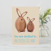 Easter Egg Hunt Paasjacht schattige konijntjes Kaart (Staand voorkant)