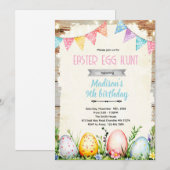Easter egg Hunt party Invitation Kaart (Voorkant / Achterkant)