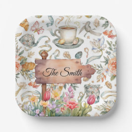 Easter Egg Hunt Party with Family Name Papieren Bordje