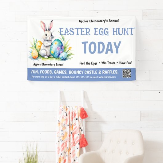 EASTER EGG HUNT PTO PTA Church Banner (Insitu)