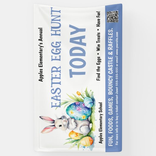 EASTER EGG HUNT PTO PTA Church Banner (Verticaal)