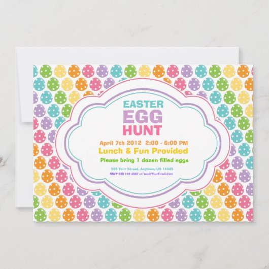 Easter Egg Hunt Rainbow Uitnodigingen (Voorkant)