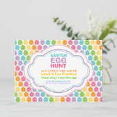 Easter Egg Hunt Rainbow Uitnodigingen (Staand voorkant)