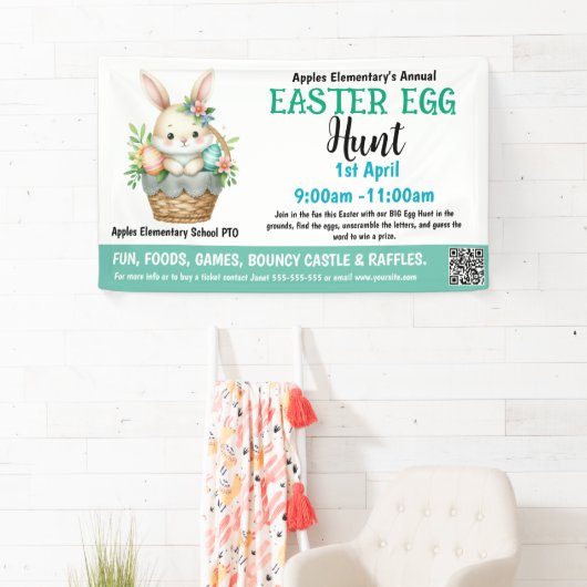 Easter Egg Hunt School of een kerkelijke inzamelin Spandoek (Insitu)