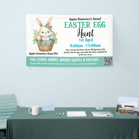 Easter Egg Hunt School of een kerkelijke inzamelin Spandoek (Beurs)