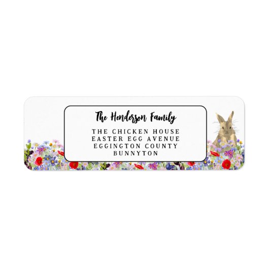 Easter Egg Hunt Spring brunch Bunny Floral Etiket (Voorkant)