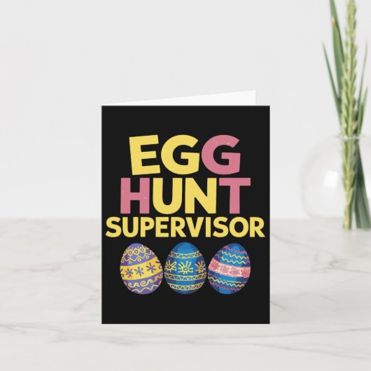Easter Egg Hunt Supervisor Funny Mom Dad Mannen Vr Kaart (Voorkant)