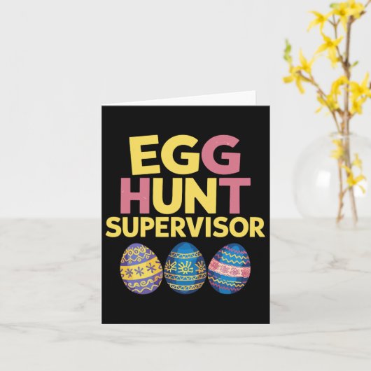 Easter Egg Hunt Supervisor Funny Mom Dad Mannen Vr Kaart (Gele Bloem)