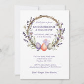 Easter Egg Hunt Watercolor Lavender Cute Bunny Kaart (Voorkant)