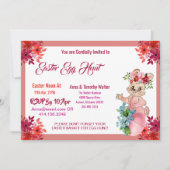 Easter Egg Hunt Waterverf Floral Bunny Kind nodigt Notitiekaartje (Voorkant)