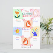 Easter Egg Hunt Wavy Checkerboard Brunch Menu (Staand voorkant)