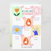 Easter Egg Hunt Wavy Checkerboard Brunch Menu (Voorkant / Achterkant)