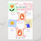 Easter Egg Hunt Wavy Checkerboard Brunch Menu (Voorkant)