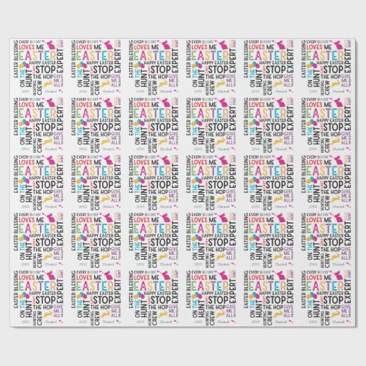 Easter Egg Hunt Word Cloud Pattern Kind Name White Cadeaupapier (Vlak)