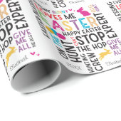 Easter Egg Hunt Word Cloud Pattern Kind Name White Cadeaupapier (Rol Hoek)