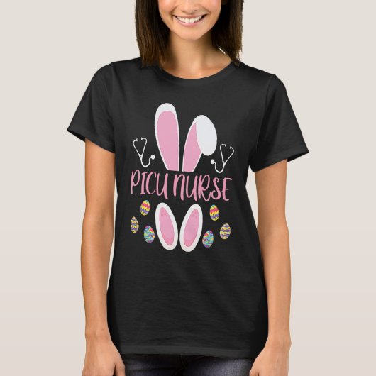 Easter Egg Hunting Rabbit Rn Easter Day Bunny PICU T-shirt (Voorkant)