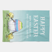 Easter egg is painted by the chickens theedoek (Horizontaal)