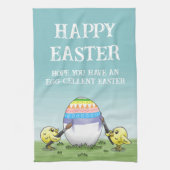 Easter egg is painted by the chickens theedoek (Verticaal)