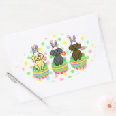 Easter Egg Lab Puppies Cartoon Ovale Sticker (Envelop)